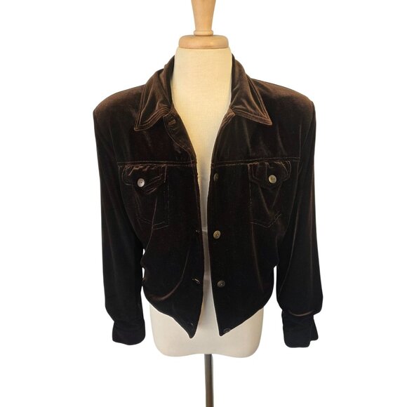 Vintage Equestrian Designs Brown Velvet Jacket Women SP USA Western Style 80s/90 - Picture 3 of 11